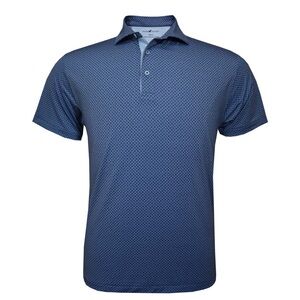 NEW HORN LEGEND men's texas print polo in navy